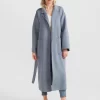 Belle & Bloom Wide Awake Split Hem Overcoat - Denim Blue Hot