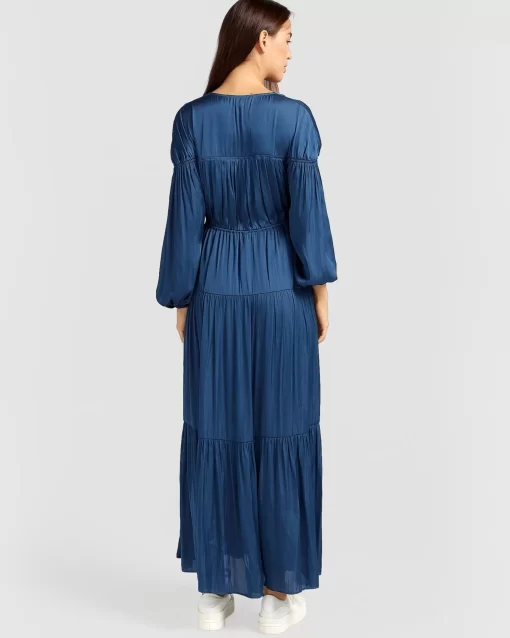 Belle & Bloom Window Seat Tiered Maxi Dress - Blue Sale