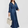 Belle & Bloom Window Seat Tiered Maxi Dress - Blue Sale