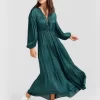 Belle & Bloom Window Seat Tiered Maxi Dress - Dark Green Best Sale