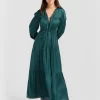 Belle & Bloom Window Seat Tiered Maxi Dress - Dark Green Best Sale