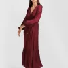 Belle & Bloom Window Seat Tiered Maxi Dress - Merlot Flash Sale