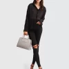 Belle & Bloom Yoko Shirred Chiffon Blouse - Black Clearance