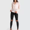 Belle & Bloom Yoko Shirred Chiffon Blouse - Blush Store