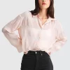 Belle & Bloom Yoko Shirred Chiffon Blouse - Blush Store