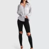 Belle & Bloom Yoko Shirred Chiffon Blouse - Grey Hot