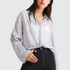 Belle & Bloom Yoko Shirred Chiffon Blouse - Grey Hot