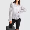 Belle & Bloom Yoko Shirred Chiffon Blouse - Grey Hot